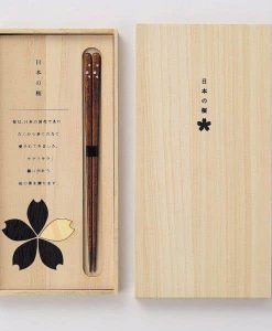 Natural Wood Chopsticks Gift Set Cherry Blossom