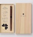 Natural Wood Chopsticks Gift Set Heart Clover