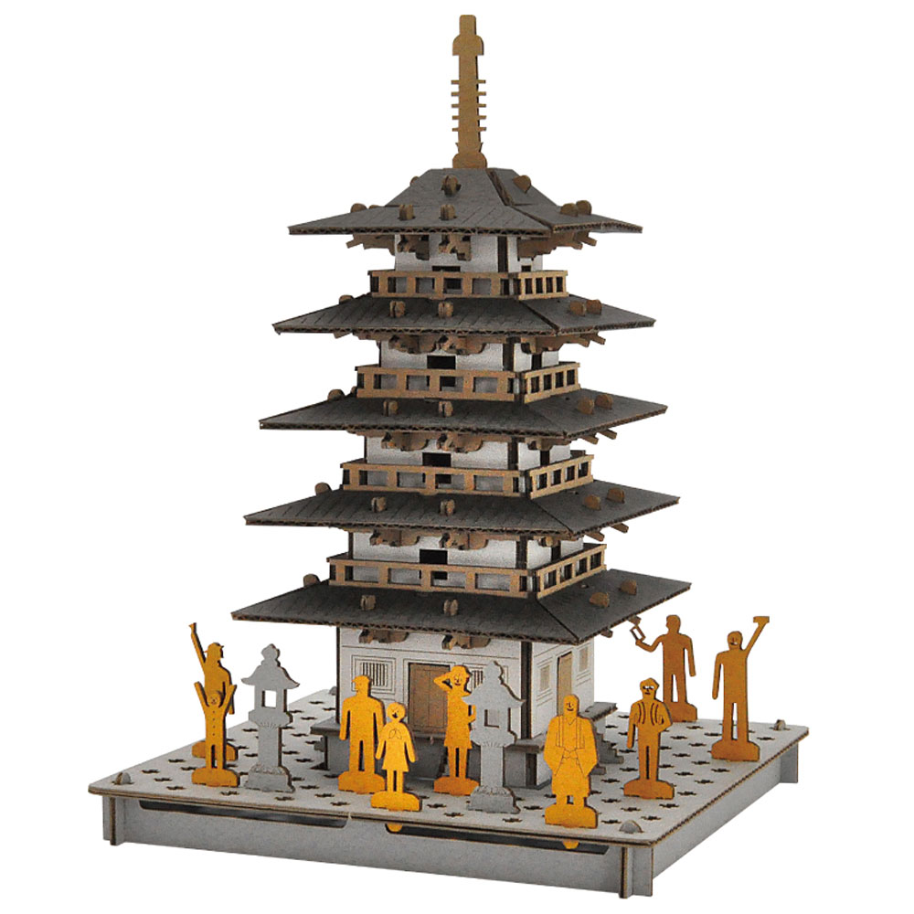 Five-Storied Pagoda - Cardboard Craft Kit - By hacomo PUSUPUSU . Free ...